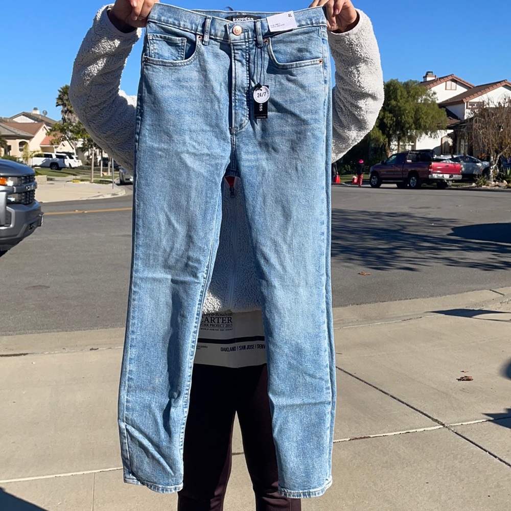 Slim ankle super high rise jeans Express